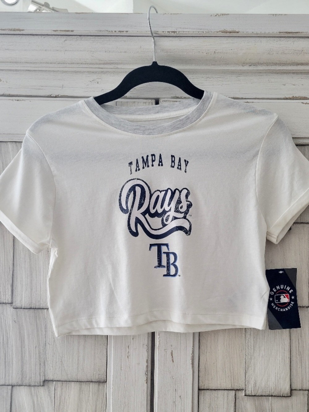 MLB Kids Tampa Bay Rays Tee Shirt White/Gray Size Small 7/8